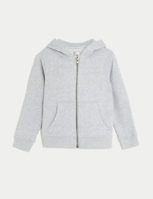 

Boys M&S Collection Cotton Rich Plain Hoodie (2-7 Yrs) - Grey, Grey