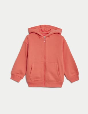 

Boys M&S Collection Cotton Rich Zip Hoodie (2-8 Yrs) - Coral, Coral