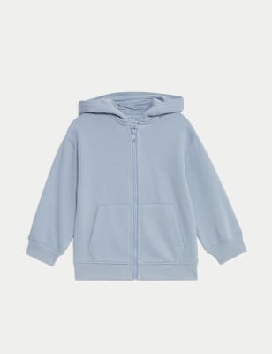 

M&S Collection Hoodie mit hohem Baumwollanteil und Reißverschluss (2-8 J.) - Medium Blue, Medium Blue