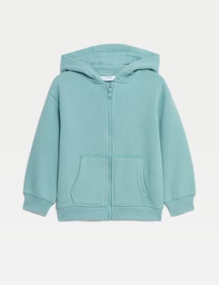 

M&S Collection Hoodie mit hohem Baumwollanteil und Reißverschluss (2-8 J.) - Aqua, Aqua