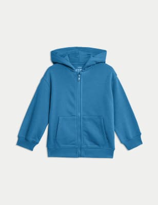 

Boys M&S Collection Cotton Rich Zip Hoodie (2-8 Yrs) - Teal, Teal