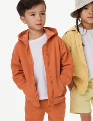 

M&S Collection Sudadera con capucha de algodón con cremallera (2-8 años) - Burnt Orange, Burnt Orange