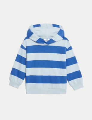 

Boys M&S Collection Pure Cotton Striped Hoodie (2-8 Yrs) - Blue Mix, Blue Mix