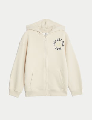 

M&S Collection Reißverschluss-Hoodie mit hohem Baumwollanteil und Smiley-Gesicht (2-8 J.) - Calico, Calico