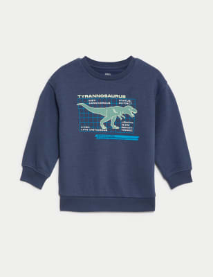 

Boys M&S Collection Cotton Rich Dinosaur Sweatshirt (2-8 Yrs) - Air Force Blue, Air Force Blue