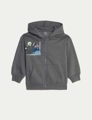 

Boys M&S Collection Cotton Rich Digger Zip Hoodie (2-8 Yrs) - Mid Grey, Mid Grey