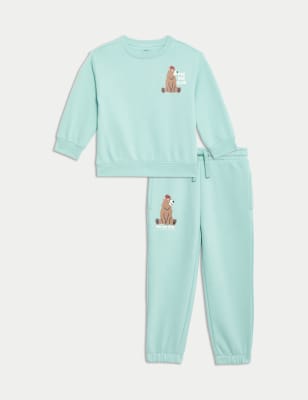 

Boys M&S Collection Cotton Rich Bear Top & Bottom Outfit (2-8 Yrs) - Aqua, Aqua