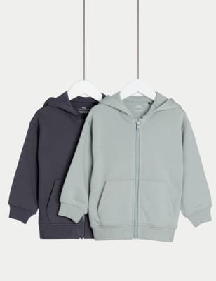 

Boys M&S Collection 2pk Cotton Rich Zip Hoodies (2-8 Yrs) - Multi, Multi