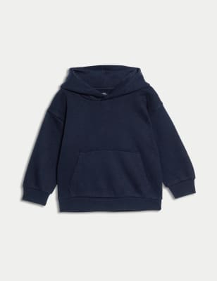 

M&S Collection Sudadera con capucha lisa de algodón (2-8 años) - Navy, Navy