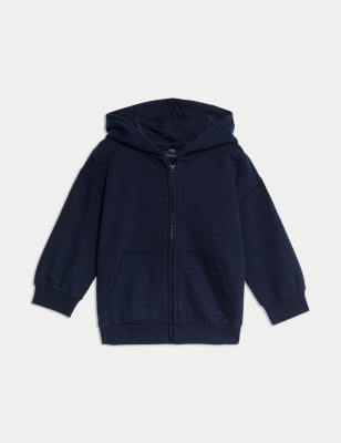 

M&S Collection Sudadera con capucha de algodón con cremallera (2-8 años) - Navy, Navy