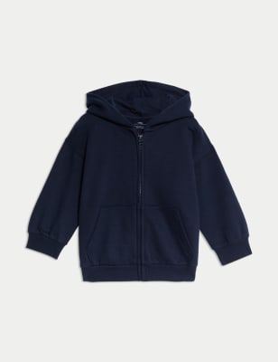 

Boys M&S Collection Cotton Rich Zip Hoodie (2-8 Yrs) - Navy, Navy