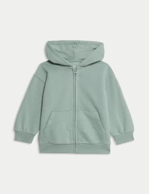 

Boys M&S Collection Cotton Rich Zip Hoodie (2-8 Yrs), Light Green