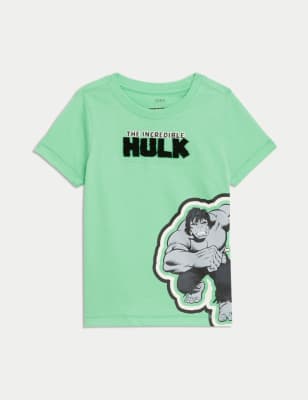 

M&S Collection Camiseta 100% algodón de Hulk™ (2-8 años) - Green, Green