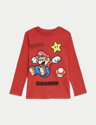 

Boys M&S Collection Pure Cotton Super Mario Brothers™ Top (2-8 Yrs) - Red, Red