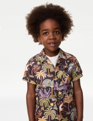 

Boys M&S Collection 2pc Cotton Rich Safari Shirt & T-Shirt Set (2-8 Yrs) - Charcoal Mix, Charcoal Mix