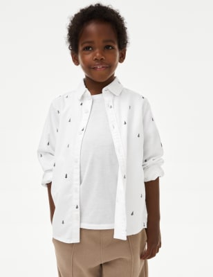 

M&S Collection T-Shirt aus reiner Baumwolle mit Weihnachtsmotiv (2-8 Jahre) - White Mix, White Mix