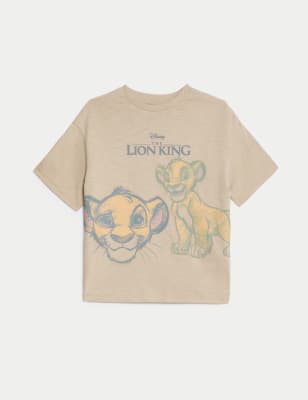 

M&S Collection T-Shirt aus reiner Baumwolle mit Lion King™-Motiv (2-8 J.) - Neutral, Neutral