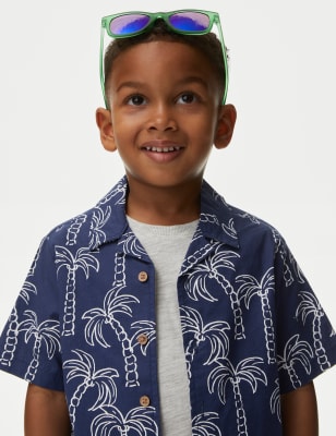 

Boys M&S Collection 2pc Cotton Rich Palm Print Shirt & T-Shirt (2-8 Yrs) - Navy Mix, Navy Mix