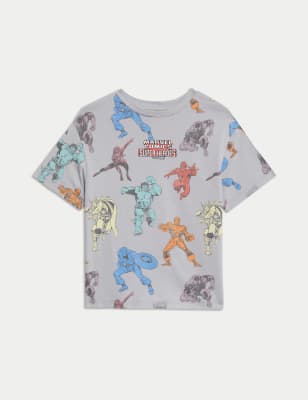 

Boys,Unisex,Girls M&S Collection Pure Cotton Marvel Superheroes™ T-Shirt (2-8 Yrs) - Grey Mix, Grey Mix