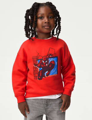 

Boys M&S Collection Cotton Rich Spider-Man™ Graphic Sweatshirt (2-8 Yrs) - Red, Red