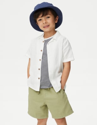 

Boys M&S Collection Pure Cotton Shirt and T-Shirt Set (2-8 Yrs) - White, White