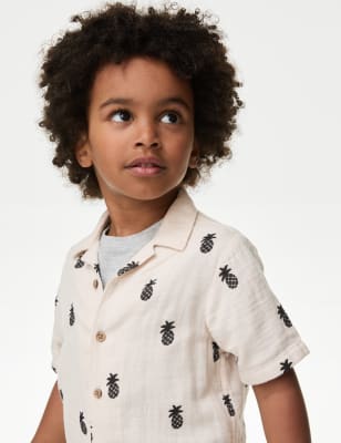 

Boys M&S Collection 2pc Cotton Rich Printed Shirt and T-Shirt (2-8 Yrs) - Cream Mix, Cream Mix