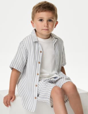 

M&S Collection Conjunto de 2 piezas 100% algodón con camisa y camiseta (2-8 años) - Blue Mix, Blue Mix