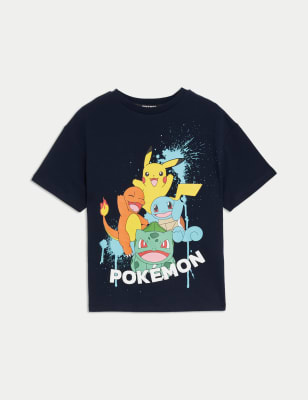 

M&S Collection T-Shirt aus reiner Baumwolle mit Pokémon™-Motiv (2-8 J.) - Navy, Navy