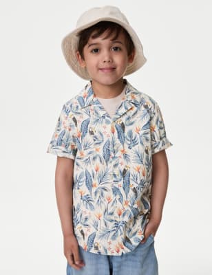 

Boys M&S Collection Pure Cotton Toucan Print Mini Me Shirt (2-8 Yrs) - Cream Mix, Cream Mix