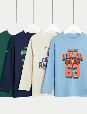 

M&S Collection Pack de 4 tops 100 % algodón de Los Vengadores™ de Marvel (2-8 años) - Multi, Multi