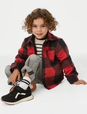 

Boys M&S Collection Fleece Check Shacket (2-8 Yrs) - Red Mix, Red Mix