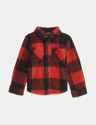 

Boys M&S Collection Fleece Check Shacket (2-8 Yrs) - Red Mix, Red Mix