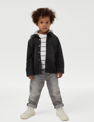 

M&S Collection Conjunto de 2 piezas con camisa y camiseta de algodón (2-8 años) - Black Denim, Black Denim