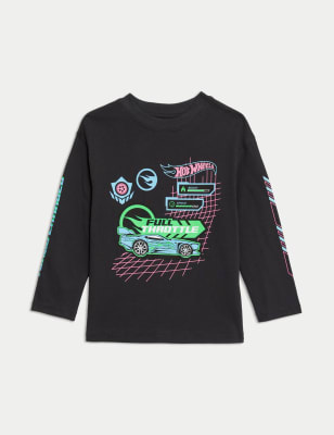 

M&S Collection Top 100 % algodón con diseño de Hot Wheels (2-8 años) - Carbon, Carbon