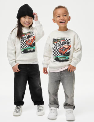 

Boys M&S Collection Cotton Rich Hot Wheels™ Sweatshirt (2-8 Yrs) - Light Grey, Light Grey