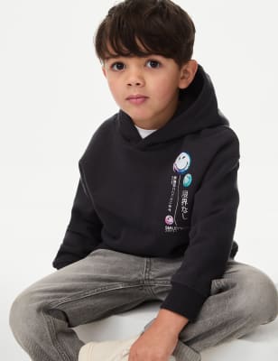 

Boys M&S Collection Cotton Rich Smiley World™ Hoodie (2-8 Yrs) - Carbon, Carbon