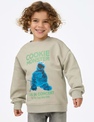 

M&S Collection Sudadera de algodón con diseño de Cookie Monster™ (2-8 años) - Light Green, Light Green