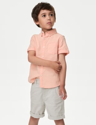 

M&S Collection Camisa Oxford 100% algodón (2-8 años) - Orange, Orange