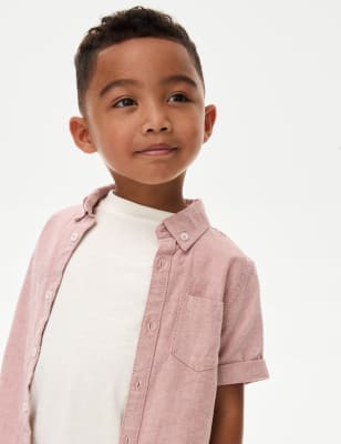 

M&S Collection Set aus Oxford-Hemd und T-Shirt aus reiner Baumwolle (2-8 J.) - Red, Red