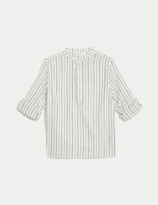 

Boys M&S Collection Cotton Rich Striped Shirt (2-8 Yrs) - Grey Mix, Grey Mix