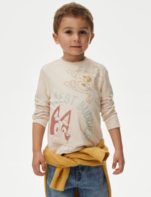 

M&S Collection Oberteil aus reiner Baumwolle mit Bluey™-Motiv (2-8 J.) - Calico, Calico