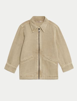 

M&S Collection Chaqueta 100% algodón con cuello (2-16 años) - Tan, Tan