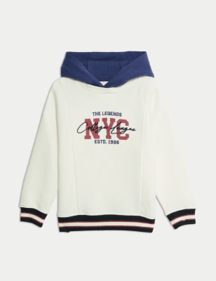 

Boys M&S Collection Cotton Rich NYC Hoodie (2-16 Yrs) - White, White