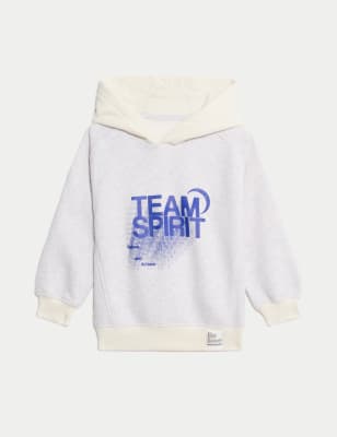 

Boys M&S Collection Cotton Rich Team Spirit Hoodie (2-16 Yrs) - Light Grey, Light Grey