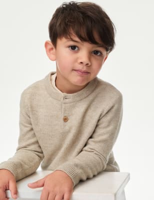 

Boys M&S Collection Henley Knitted Jumper (0-8 Yrs) - Soft Green, Soft Green