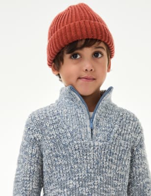 

Boys M&S Collection Cotton Blend Half Zip Knitted Jumper (2-8 Yrs) - Blue Mix, Blue Mix