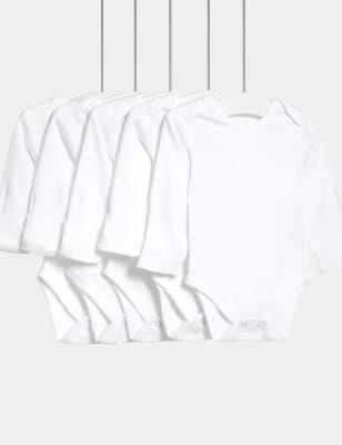 

Unisex,Boys,Girls M&S Collection 5pk Pure Cotton Bodysuits (5lbs - 3 Yrs) - White, White