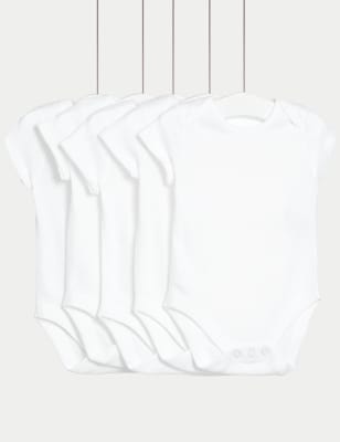 

Unisex,Boys,Girls M&S Collection 5pk Pure Cotton Waffle Bodysuits (0-36 Mths) - White, White