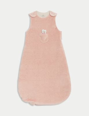 

M&S Collection Schlafsack aus Velours mit hohem Baumwollanteil und Tog-Wert 2,5 (0-3 J.) - Pink Mix, Pink Mix