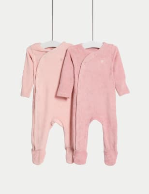 

M&S Collection Pack de 2 bodies para dormir de algodón (3 kg-3 años) - Pink Mix, Pink Mix